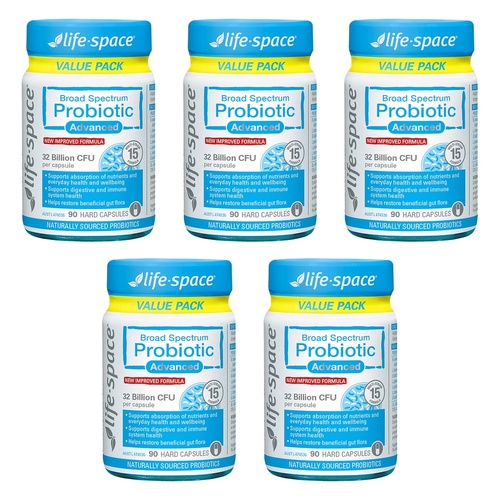 Life-Space Broad Spectrum Probiotic Advanced 90 Capsules Pack of 5