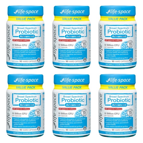 Life-Space Broad Spectrum Probiotic Advanced 90 Capsules Pack of 6