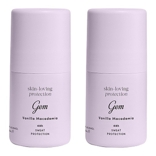 GEM Skin Loving Roll On Deodorant Vanilla Macadamia 50mL Pack of 2