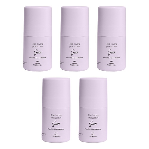 GEM Skin Loving Roll On Deodorant Vanilla Macadamia 50mL Pack of 5