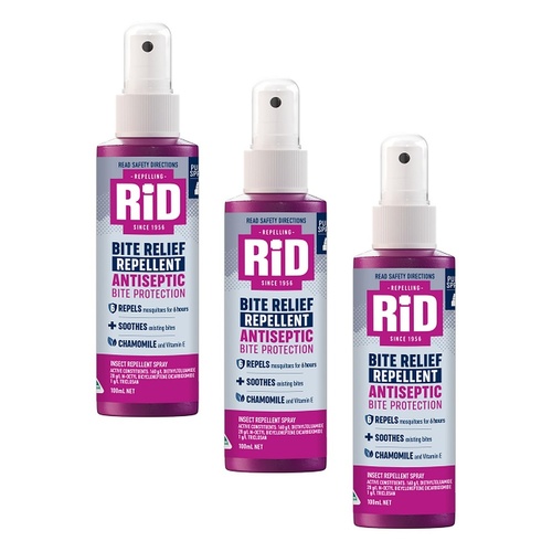 Rid Bite Relief Repellent 100mL Pack of 3