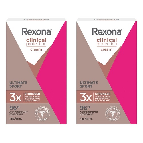 Rexona Clinical Protection Cream Ultimate Sport Antiperspirant Pack of 2