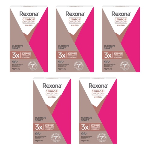 Rexona Clinical Protection Cream Ultimate Sport Antiperspirant Pack of 5