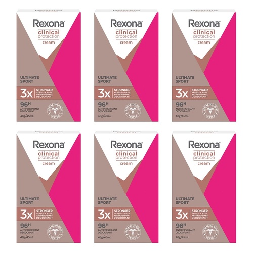 Rexona Clinical Protection Cream Ultimate Sport Antiperspirant Pack of 6