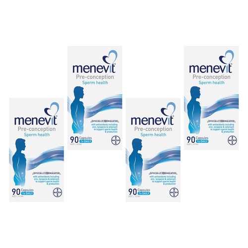 Menevit Pre-Conception Sperm Health 90 Capsules Pack of 4