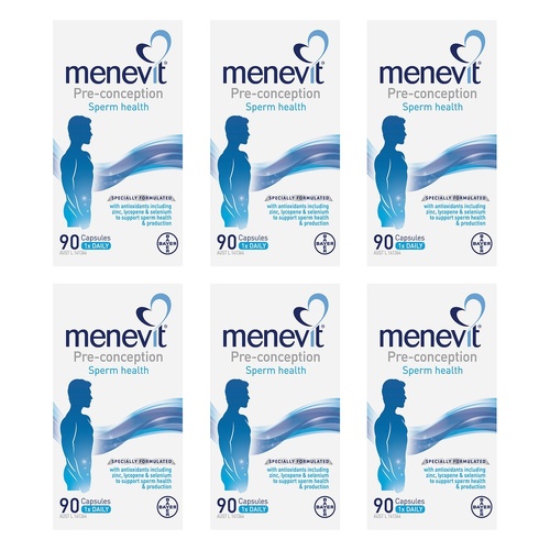Menevit Pre-Conception Sperm Health 90 Capsules Pack of 6