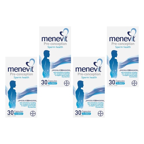 Menevit Pre-Conception Sperm Health 30 Capsules Pack of 4