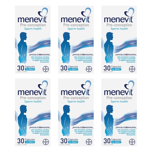 Menevit Pre-Conception Sperm Health 30 Capsules Pack of 6
