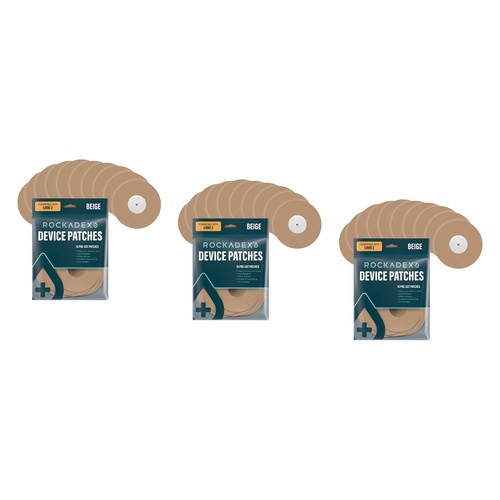 Rockadex Freestyle Libre Patches Beige 10 Pack Bundle of 3