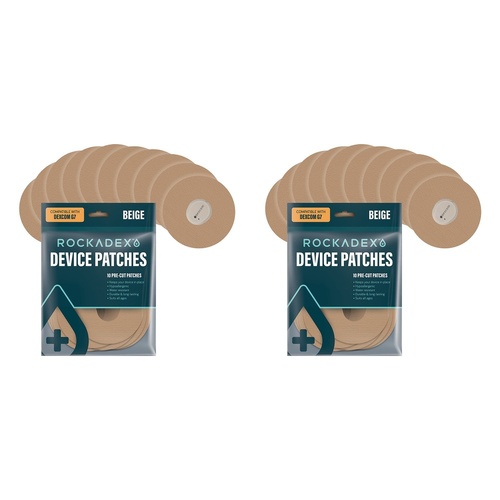 Rockadex Dexcom G7 Patches Beige 10 Pack Bundle of 2