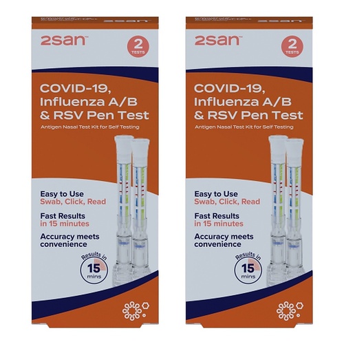 2San Covid-19/Influenza/RSV Pen Test 2 Pack Bundle of 2