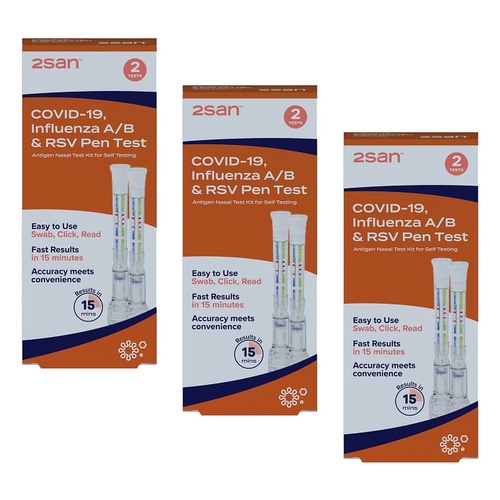 2San Covid-19/Influenza/RSV Pen Test 2 Pack Bundle of 3