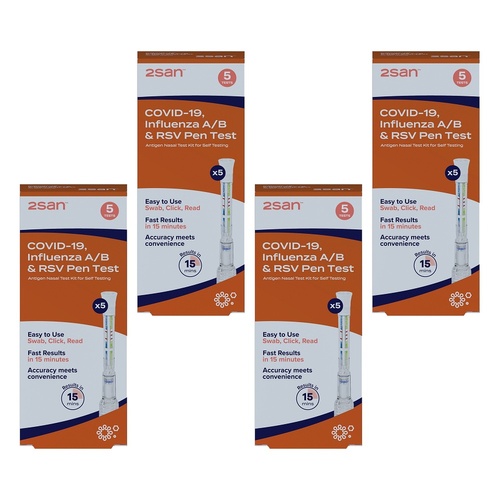 2San Covid-19/Influenza/RSV Pen Test 5 Pack Bundle of 4