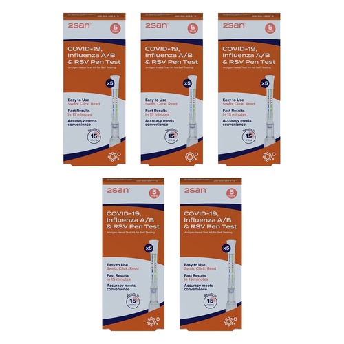 2San Covid-19/Influenza/RSV Pen Test 5 Pack Bundle of 5