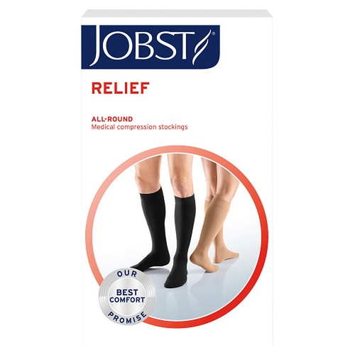 JOBST Relief Knee High Closed Toe XLarge Black 15-20mmHg