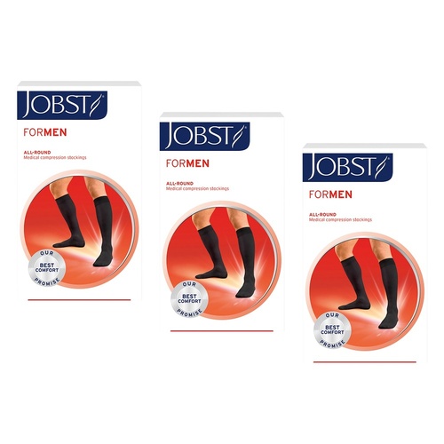 Jobst Men Knee High Large Black 15-20mmHg Pack of 3