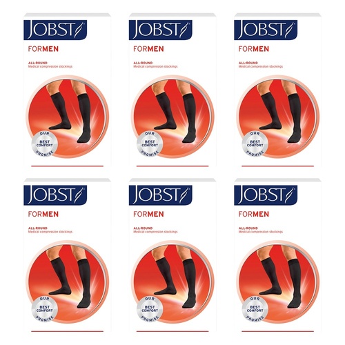Jobst Men Knee High Large Black 15-20mmHg Pack of 6
