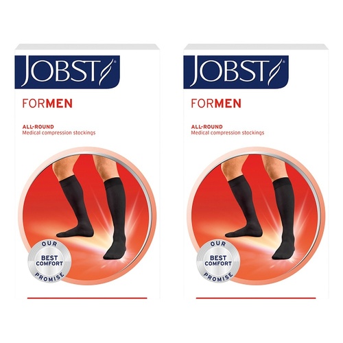 Jobst Men Knee High XLarge Black 15-20mmHg Pack of 2