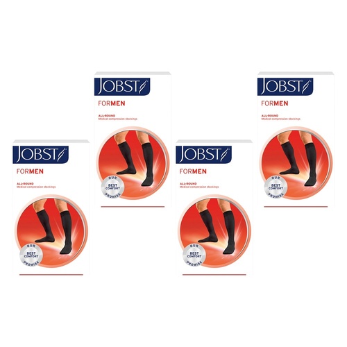 Jobst Men Knee High XLarge Black 15-20mmHg Pack of 4