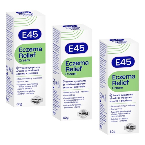 E45 Eczema Relief Cream 60g Pack of 3