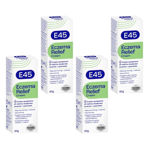 E45 Eczema Relief Cream 60g Pack of 4