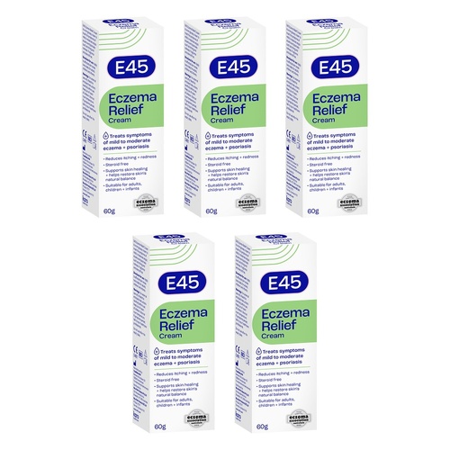 E45 Eczema Relief Cream 60g Pack of 5