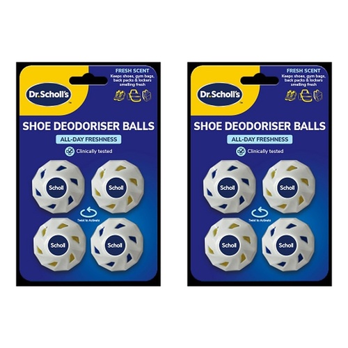 Scholl Shoe Deodoriser Balls 4 Pack Bundle of 2