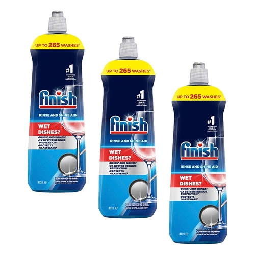 Finish Rinse and Shine Aid 800mL Pack of 3