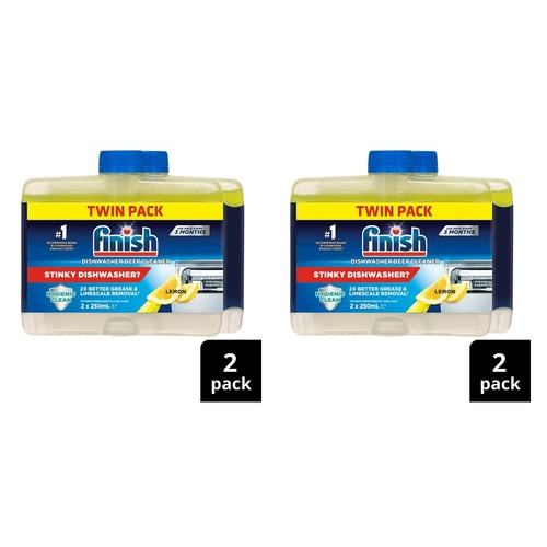 Finish Dishwasher Deep Cleaner Twin Pack Lemon 2 Pack x 250mL Bundle of 2