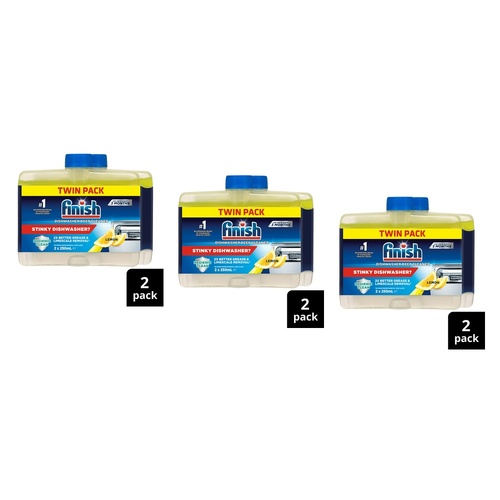 Finish Dishwasher Deep Cleaner Twin Pack Lemon 2 Pack x 250mL Bundle of 3