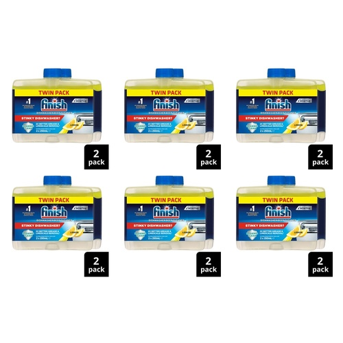 Finish Dishwasher Deep Cleaner Twin Pack Lemon 2 Pack x 250mL Bundle of 6