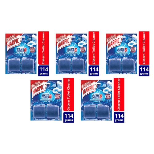 Harpic Blue Power In Cistern Block Cleaner 2 Pack Bundle of 5