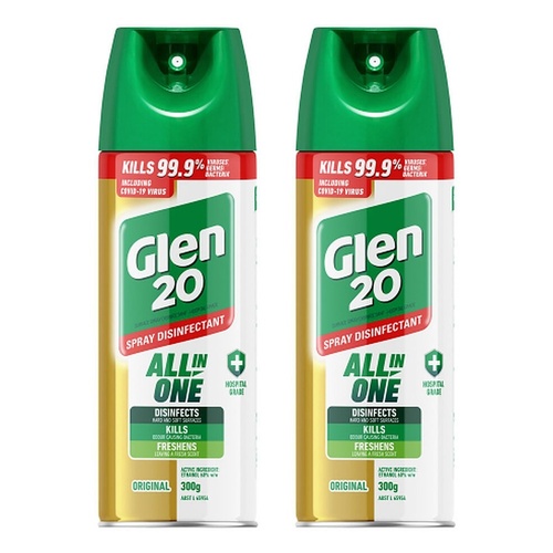 Glen 20 Spray Disinfectant All-In-One Original 300g Pack of 2