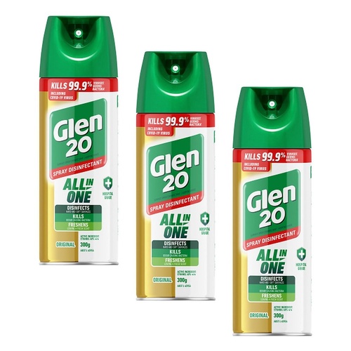 Glen 20 Spray Disinfectant All-In-One Original 300g Pack of 3