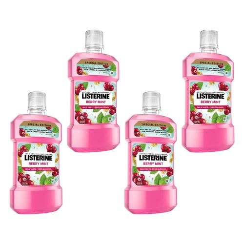 Listerine Berry Mint Mouthwash 500mL Pack of 4