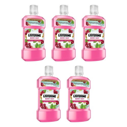 Listerine Berry Mint Mouthwash 500mL Pack of 5