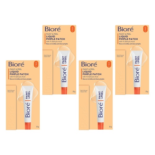 Biore Paint & Peel Liquid Pimple Patch 15g Pack of 4