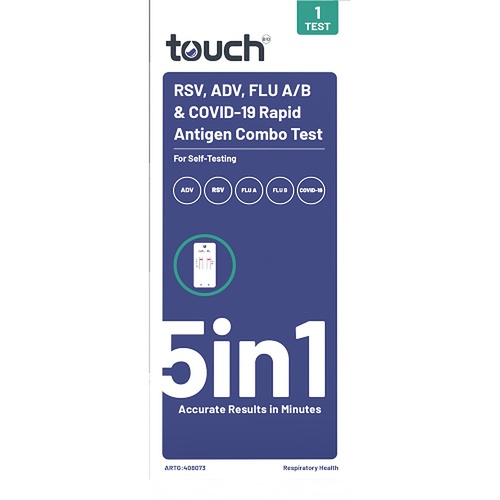TouchBio 5-in-1 RSV, ADV, Flu A/B & COVID-19 Rapid Antigen Test 1 Test