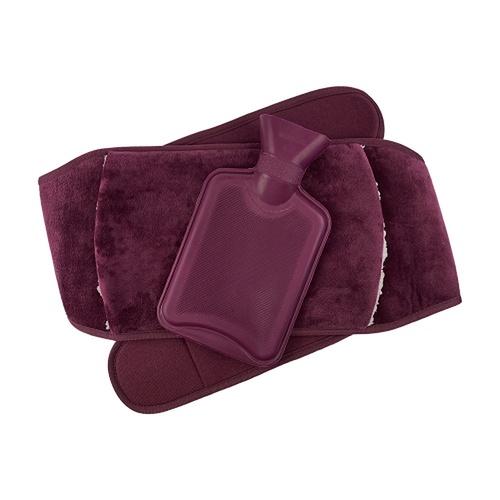 Body Warmers Luxe Body Wrap Hot Water Bottle & Cover Maroon or Charcoal