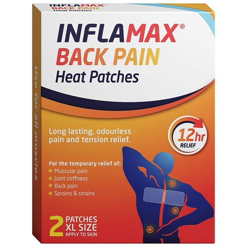 Inflamax Back Pain Heat Patches XL 2 Pack