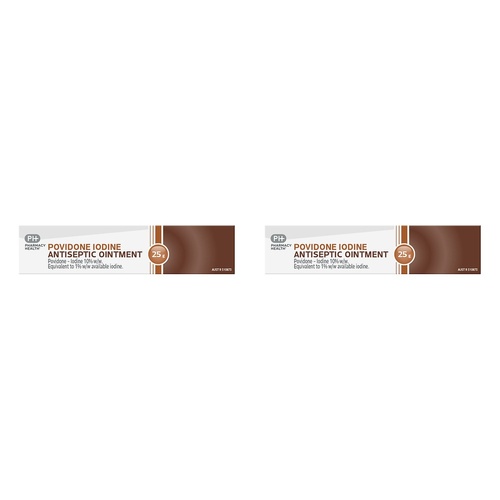 Pharmacy Health Antiseptic Ointment Povidone-Iodine 25 Grams Pack of 2