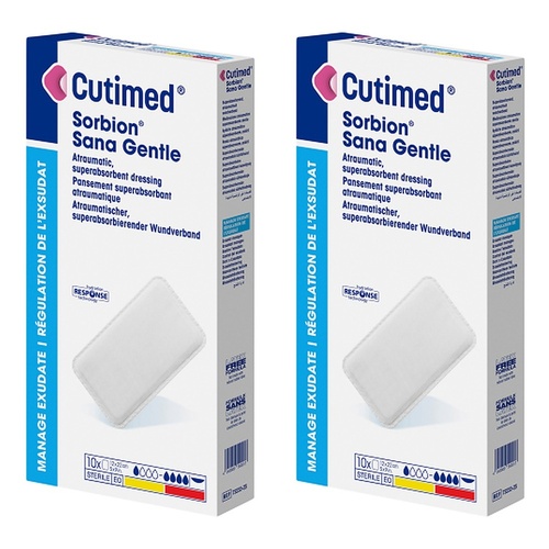 Cutimed Sorbion Sana Gentle Sterile Dressing 8.5cm x 8.5cm 10 Pack Bundle of 2
