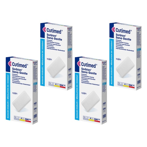 Cutimed Sorbion Sana Gentle Sterile Dressing 8.5cm x 8.5cm 10 Pack Bundle of 4