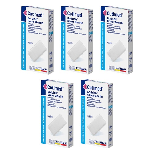 Cutimed Sorbion Sana Gentle Sterile Dressing 8.5cm x 8.5cm 10 Pack Bundle of 5