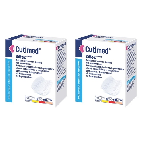 Cutimed Siltec Sterile Dressing 10cm x 10cm 10 Pack Bundle of 2