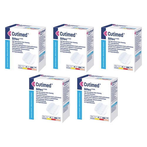 Cutimed Siltec Sterile Dressing 10cm x 10cm 10 Pack Bundle of 5
