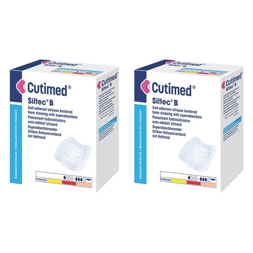 Cutimed Siltec B Sterile Dressing 7.5cm x 7.5cm 10 Pack x 10 Bundle of 2