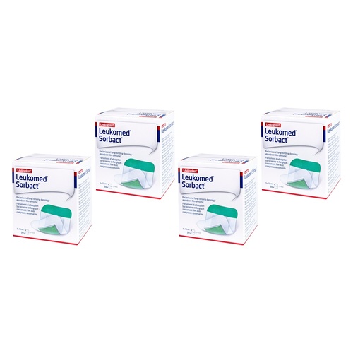 Leukomed Sorbact Sterile 5cm x 7.2cm 50 Pack Bundle of 4
