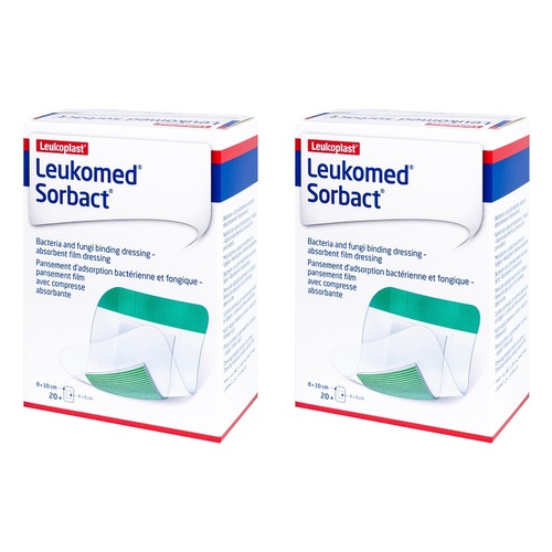 Leukomed Sorbact Sterile 8cm x 10cm 20 Pack Bundle of 2