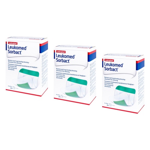 Leukomed Sorbact Sterile 8cm x 10cm 20 Pack Bundle of 3